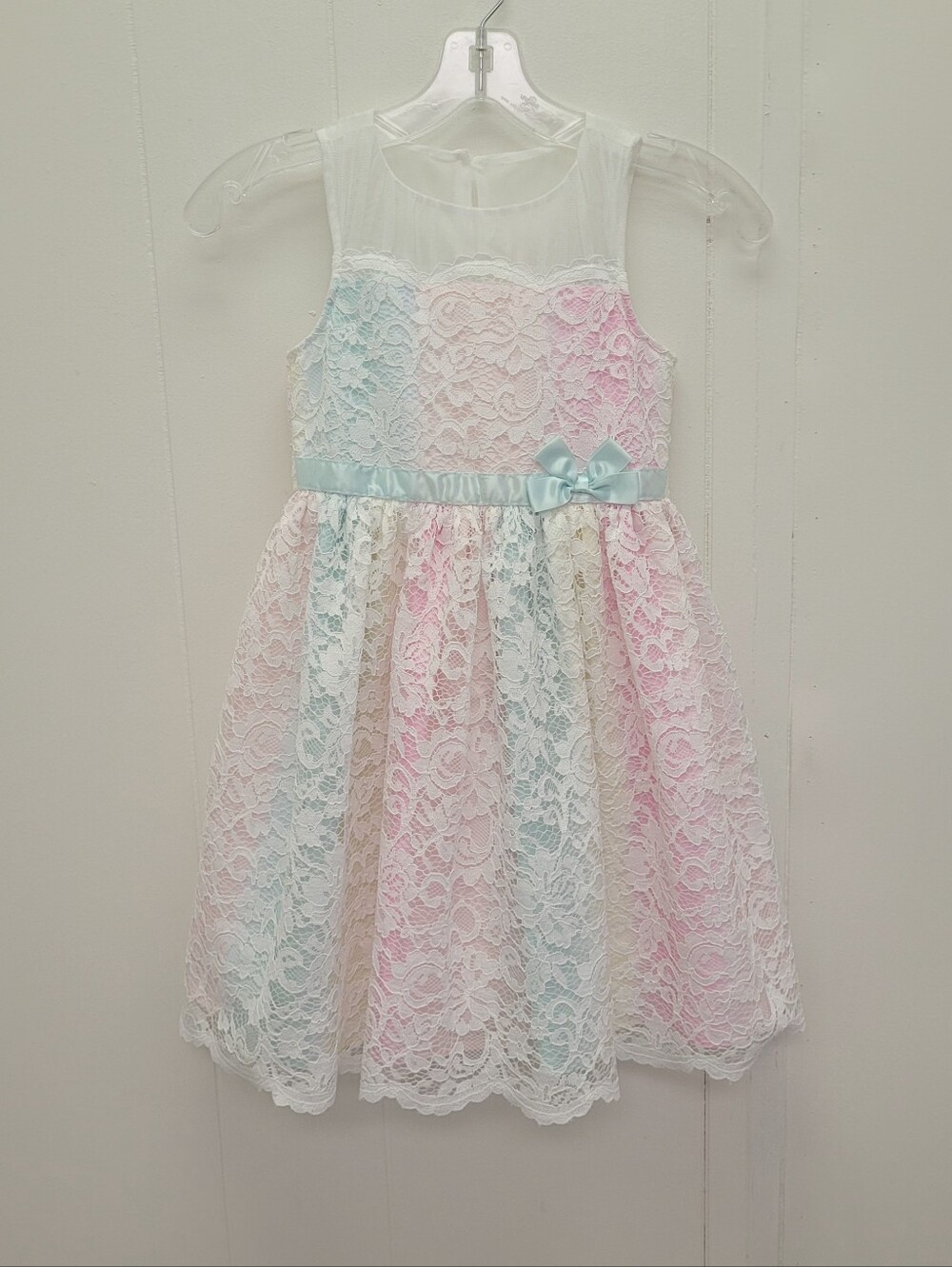 Jona Michelle Pastel Rainbow Lace Formal Dress